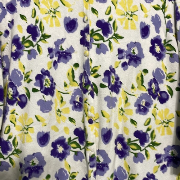 Notations floral scoop neck cardigan - Picture 4 of 7